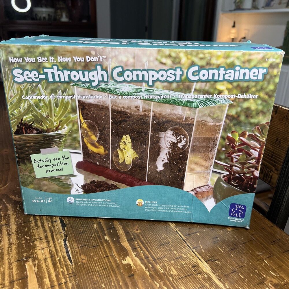 Educational Insights See-Through Compost Container Homeschool Science New
